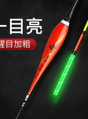 一目亮电子漂尾一点亮漂纳米浮漂鲫鱼鲤鱼漂咬钩变色夜光漂立式漂