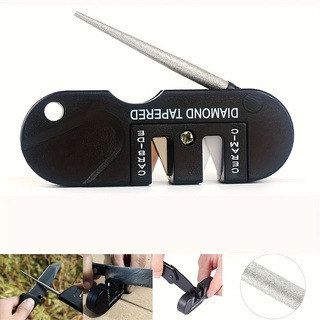 4合1随身携带磨刀工具 多功能户外便携式多功能钨钢磨刀器 磨刀棒