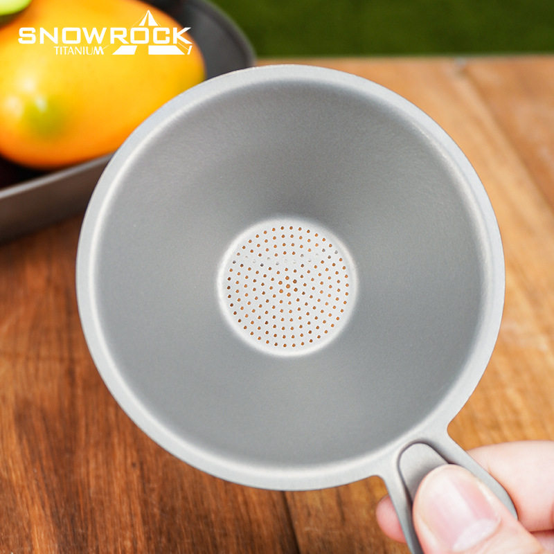 SNOW ROCK纯钛茶漏茶滤带茶底座茶隔公道杯户外便携泡茶工具架子