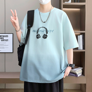 夏季 T恤宽松潮流初中高中学生大童百搭休闲上衣服 青少年男孩短袖