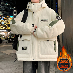 冬季外套男孩青少年羽绒棉服大童初高中学生帅气百搭加厚棉衣袄子