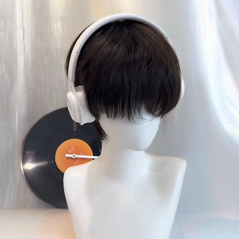 韩系碎盖男士短发整顶假发蓬松