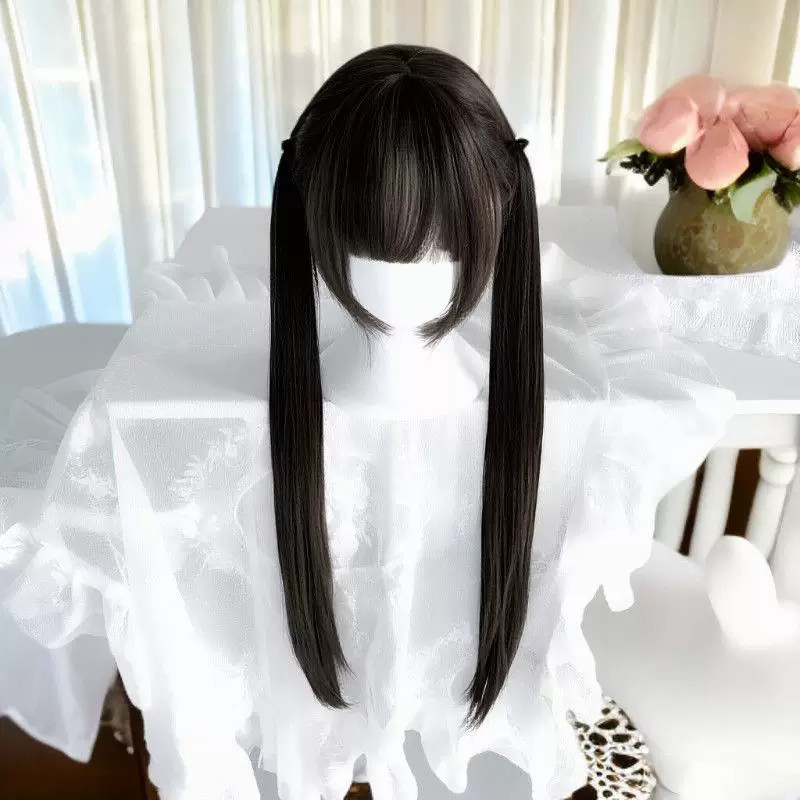 Lolita甜美双马尾长直发假发