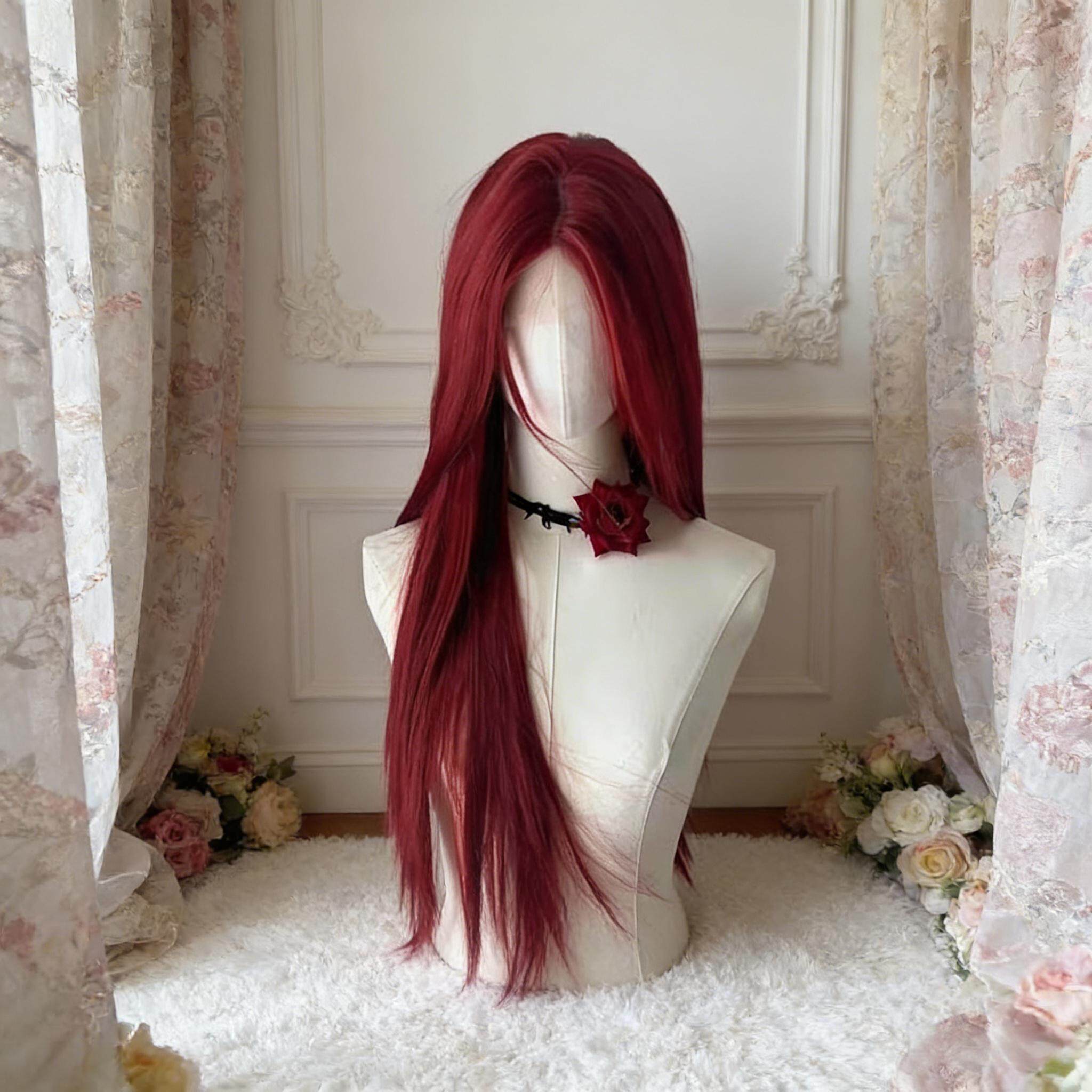 万圣节魔女海王红色假发女全头套