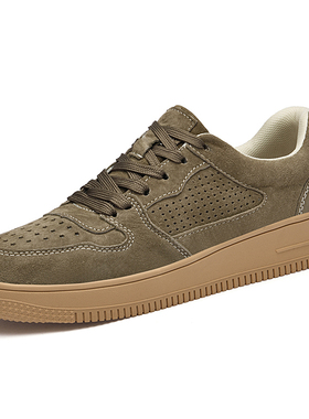 男鞋板鞋滑板鞋春夏低帮镂空透气孔反绒皮复古运动鞋休闲鞋经典潮