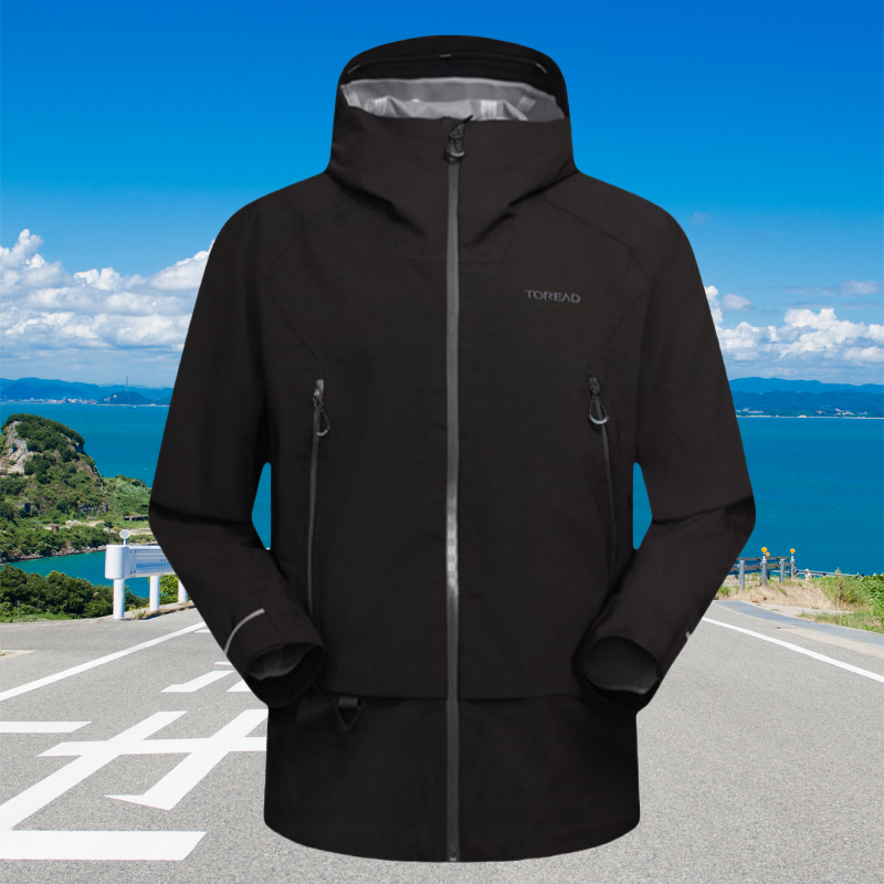 团购可优惠】探路者单层冲锋衣男设计感春秋防风防水个性外套