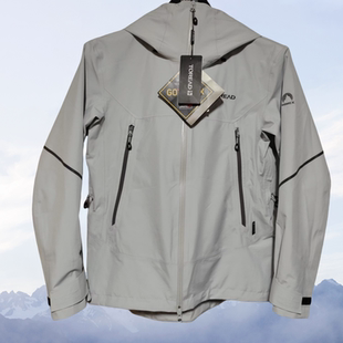 探路者男式戈尔防水单层冲锋衣2024春新款TABBAM81001-G88X山影灰