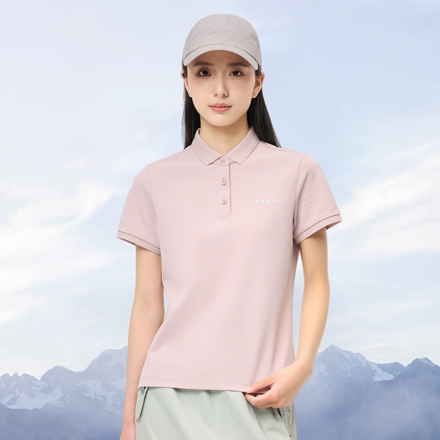 探路者翻领速干t恤女POLO衫户外透气工装工作服批量团购短袖T恤