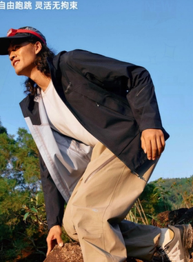 探路者3层压胶单层冲锋衣男户外春秋薄外套TABBBN81701-AG9X橙色