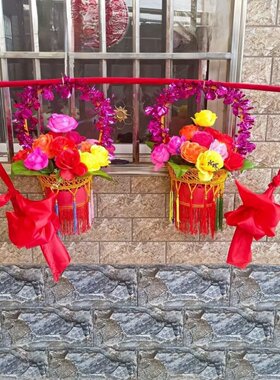 挑花篮婚庆舞蹈花锄道具红楼梦葬花手提花篮民间秧歌表演服