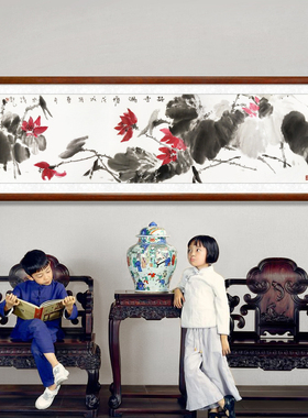 荷香满塘花鸟水墨荷花国画名家纯手绘新中式客厅办公室挂画荣宝林