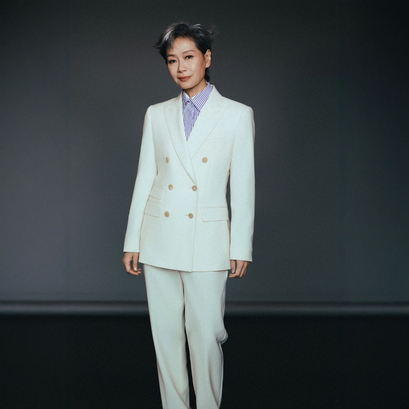 叶童同款米白色西装套装裤两件纯羊毛西服+长裤子商务通勤OL大气