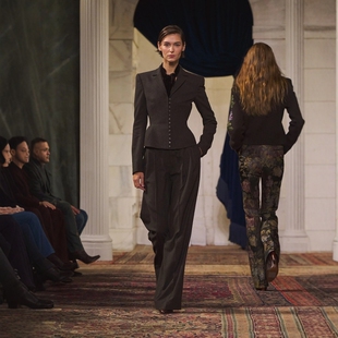 两件职业干练通勤套装 阔腿裤 套装 高级定制春秋灰咖色纯羊毛西装