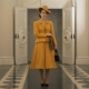 复古优雅姜黄色羊毛套装 大摆半身裙修身 裙 外套 高级定制单排西装