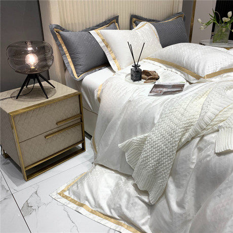 青岛家纺蕾丽韩格轻奢纯色高端提花寝具床上用品纯棉长绒棉四件套|ruв категории постельные принадлежности, кровать новобрачных/четыре члена рукав/Несколько членов рукав - от Buy2taobao.com для оказания профессиональной услуги покупки агента Taobao