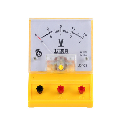 电压表 伏特表V表 物理电学实验仪器仪表3V15V双量程2.5级 生本教具初中物理电学实验器材