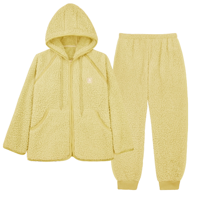 女士珊瑚绒可外穿保暖情侣睡衣