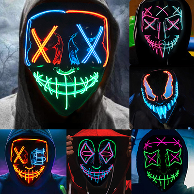 led男女v字鬼脸小丑涂鸦发光道具