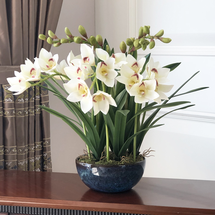 Big tub orchid simulation Flower art Potted plant Artificial flower a living room Decoration New Chinese style decorate Bouquet of flowers Moth orchid TV cabinetin the Home accessories , Vase/Flower/Artificial flowers/Imitation jewelry , Artificial flowers/Artificial flower  category - from Buy2taobao.com to provide professional Taobao agent buy service