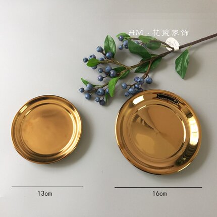 金色陶瓷花盆托盘圆形盆托垫底盘接水盘植物花盆装饰底座