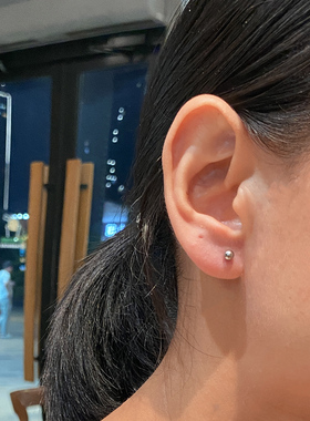 原创睡觉免摘高级感养耳洞耳钉女防堵圆球时尚耳饰气质耳环防过敏