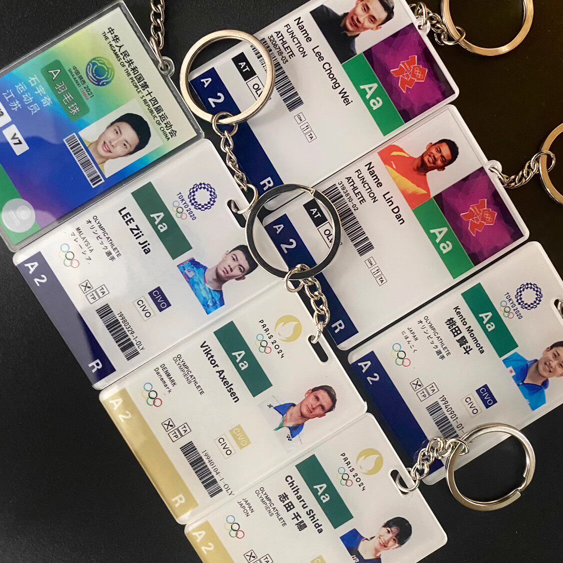 羽毛球周边羽毛球星卡钥匙扣挂件