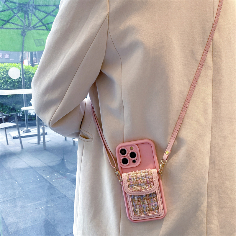 小香风编织零钱包适用荣耀100手机壳90pro保护套80gt荣耀70/60se新款50斜挎magic6/5洋气x50i/x40/x30全包潮