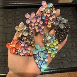 韩国高级感花朵发夹水晶摩卡水钻发卡发饰刘海侧边碎发掰掰夹子女