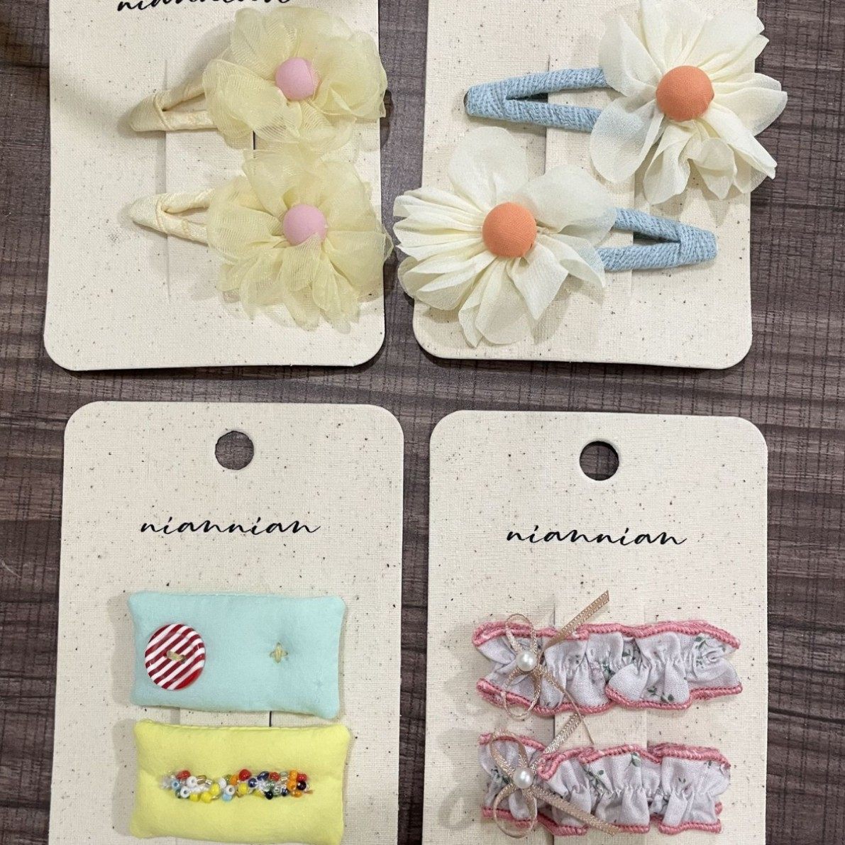 韩国花朵欧根纱bb夹宝宝不伤发侧边刘海碎发对夹小皮筋头绳新