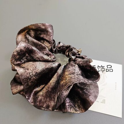 花桥饰品秋冬美拉德复古风发圈方巾发绳大号扎马尾头花皮筋发饰