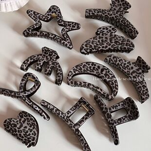 韩国豹纹抓夹高级感时尚头发夹子发夹女后脑勺盘发鲨鱼夹发抓发饰