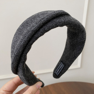 天生高颅顶宽边发箍女韩系复古翻边显脸小头箍通勤百搭压发卡头饰