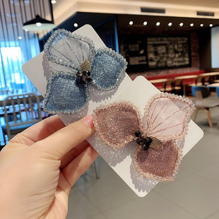 花桥饰品 新款蝴蝶鸭嘴夹 高档发夹儿童表演头饰 欧美新娘发饰