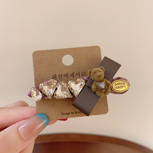 2079闪钻爱心发夹侧边夹时尚气质高级感鸭嘴一字夹少女发卡