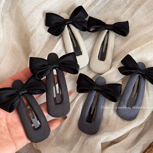 韩版蝴蝶结布艺bb夹秋冬新款超火简约发夹甜美掰掰夹刘海夹侧边夹
