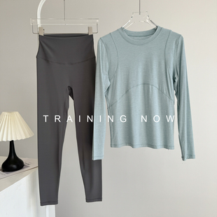 运动套装女秋冬新款速干跑步训练健身服上衣长袖透气普拉提瑜伽服