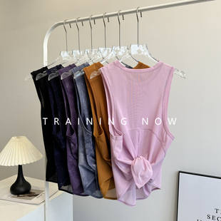 运动背心女夏速干宽松跑步健身上衣无袖美背外穿网纱罩衫瑜伽服