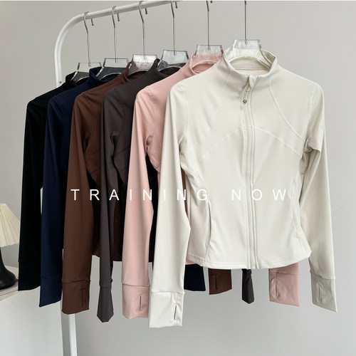 帅气立领瑜伽服外套长袖女秋冬