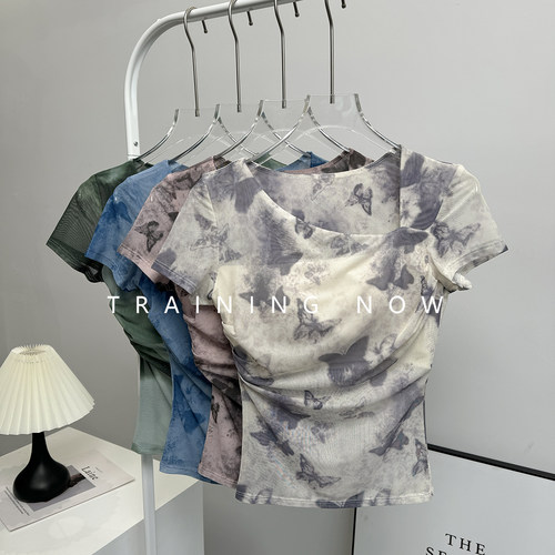 新款瑜伽服短袖女夏季专业跑步