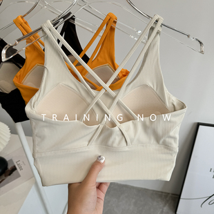 一体式 运动内衣女瑜伽美背性感文胸跑步防震聚拢专业健身速干背心