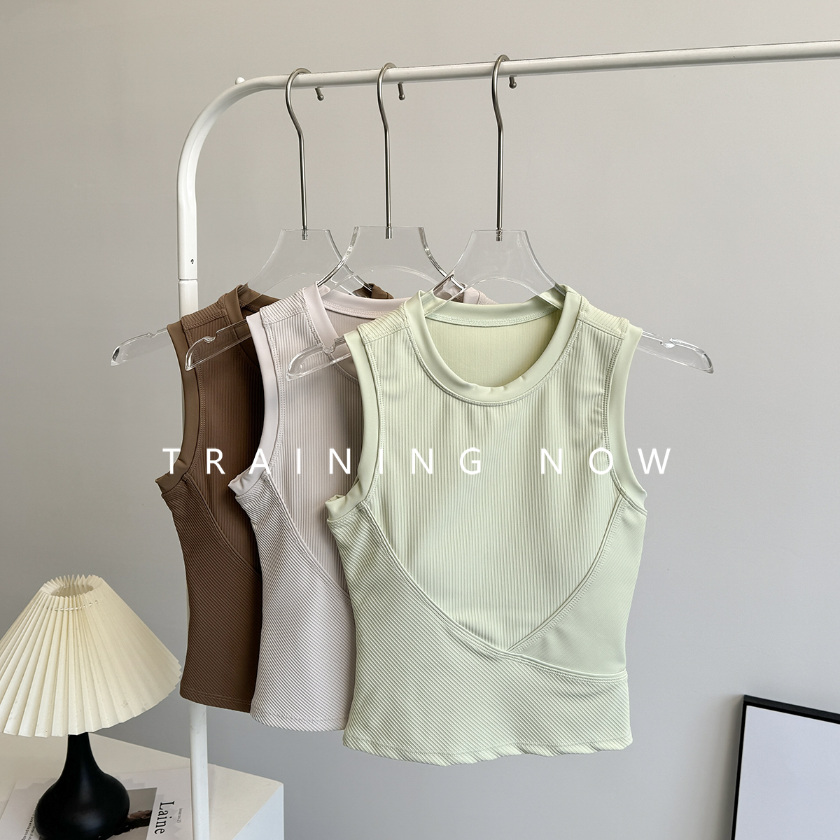 健身美背一体式瑜伽背心夏季