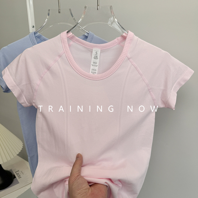 新款运动健身短袖女夏季速干透气瑜伽服跑步训练上衣紧身显瘦T恤