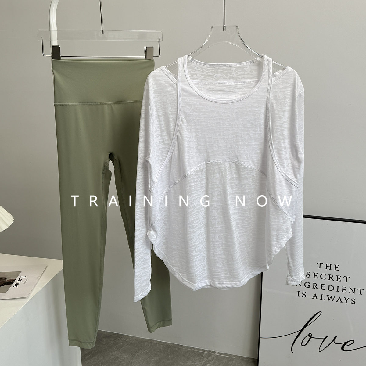 瑜伽服长袖套装女运动宽松显瘦