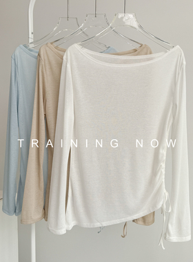 瑜伽服女秋季宽松薄款跑步训练速干长袖高颜值运动健身罩衫上衣