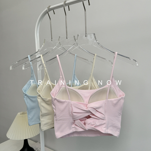 一体式 扭结性感美背瑜伽训练文胸跑步健身背心外穿 运动内衣女夏季