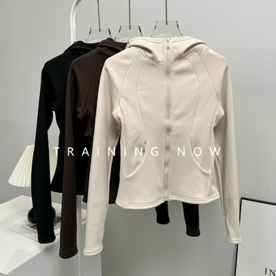 瑜伽服外套女冬季加绒加厚专业健身锻炼普拉提上衣跑步运动长袖