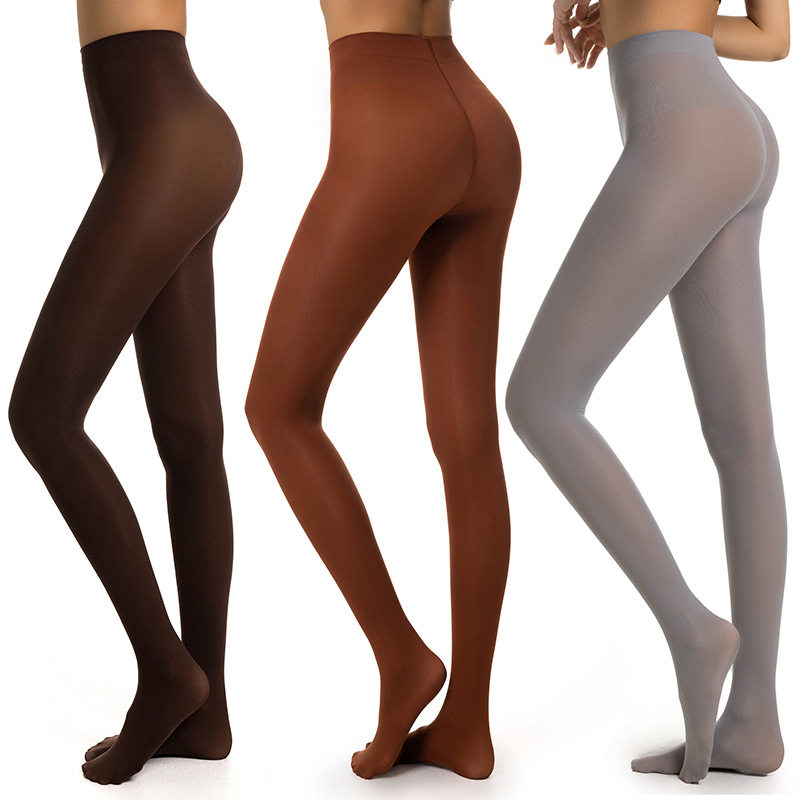 Women Tights亚马逊大码连脚裤裸氨针织白色跳舞袜40D彩色连裤袜