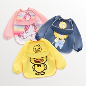 儿童罩衣防水防污宝宝反穿衣长袖 婴儿吃饭衣护衣围兜饭兜秋冬款