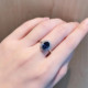 戴妃高级感现货顺丰 包邮 18K白金天然斯里兰卡蓝宝石戒指钻石经典