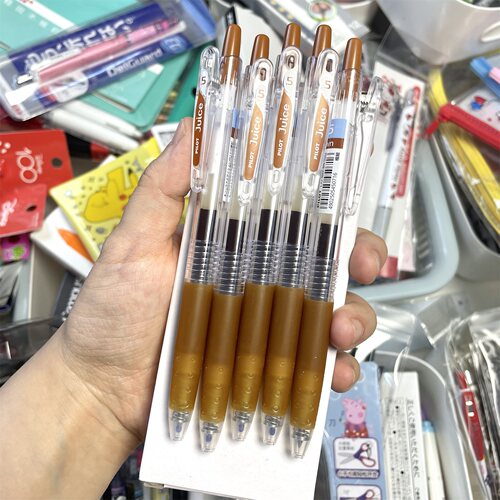 【特价场5支】百乐PILOT果汁笔juice咖啡色中性笔5支 0.5mm